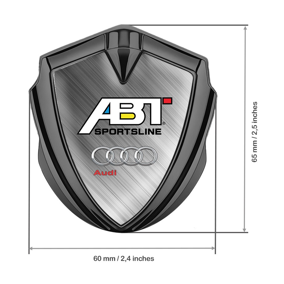 Audi Badge Self Adhesive Graphite Brushed Aluminum Abt Sportsline