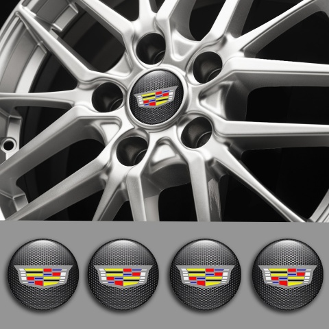 Cadillac Emblem for Wheel Center Caps Dark Mesh Large Color Logo