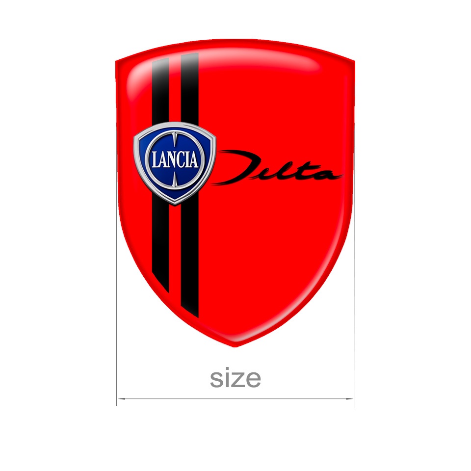 Lancia Shield Emblem Silicone Red Delta Edition Domed Emblems