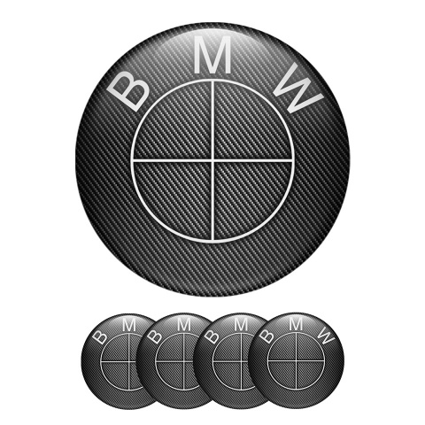 BMW Domed Stickers Wheel Center Cap Carbon Edition