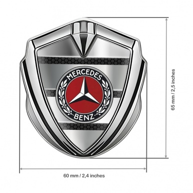 Mercedes Benz Bodyside Badge Self Adhesive Silver Hex Base Metal Slabs