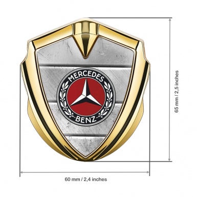 Mercedes Benz Tuning Emblem Self Adhesive Gold Stone Slabs Circle Logo