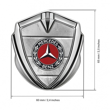 Mercedes Benz Tuning Emblem Self Adhesive Silver Stone Slabs Circle Logo