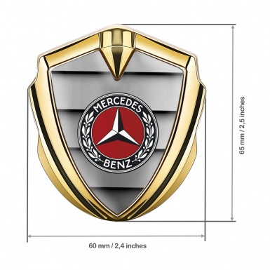 Mercedes Benz Fender Emblem Badge Gold Shutters Effect Laurel Edition