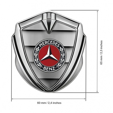 Mercedes Benz Fender Emblem Badge Silver Shutters Effect Laurel Edition