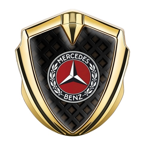 Mercedes Benz Trunk Metal Emblem Badge Gold Grate Foundation Ring Logo