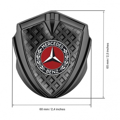 Mercedes Benz Self Adhesive Bodyside Emblem Graphite Waffle Effect Red Ring