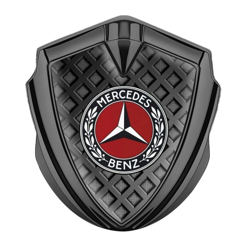 Mercedes Benz Self Adhesive Bodyside Emblem Graphite Waffle Effect Red Ring