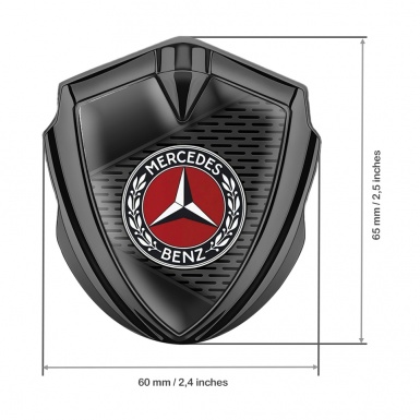 Mercedes Benz Tuning Emblem Self Adhesive Graphite Blades Effect Red Logo