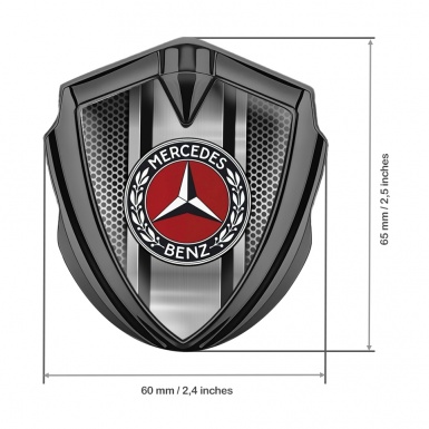 Mercedes Benz Fender Emblem Badge Graphite Center Metal Pilon Laurel Ring