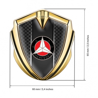 Mercedes Self Adhesive Bodyside Emblem Gold Dark Netting White Star