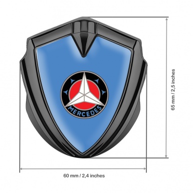 Mercedes Bodyside Domed Emblem Graphite Blue Foundation Circle Star Logo 