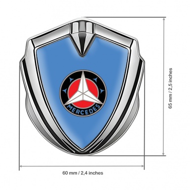 Mercedes Bodyside Domed Emblem Silver Blue Foundation Circle Star Logo 
