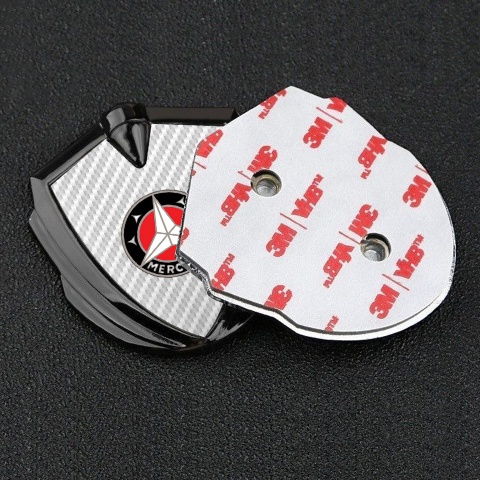 Mercedes Bodyside Badge Self Adhesive Graphite White Carbon Red Circle Logo