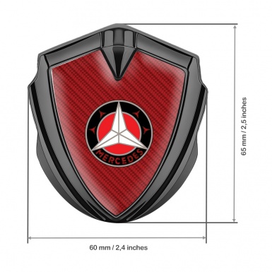 Mercedes Tuning Emblem Self Adhesive Graphite Crimson Carbon Ring Logo