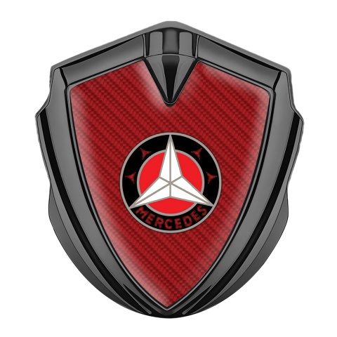 Mercedes Tuning Emblem Self Adhesive Graphite Crimson Carbon Ring Logo