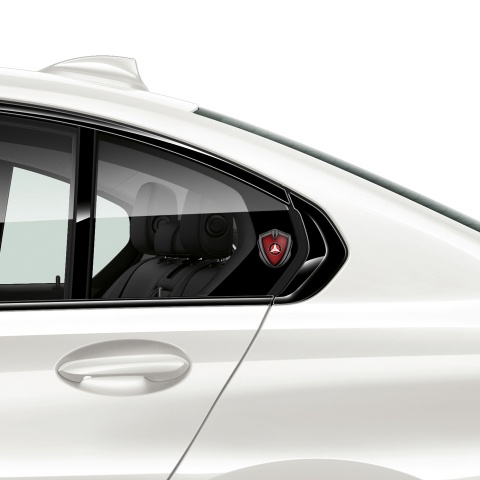 Mercedes Tuning Emblem Self Adhesive Graphite Crimson Carbon Ring Logo
