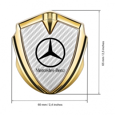 Mercedes Benz Trunk Emblem Badge Gold White Carbon Classic Black Logo