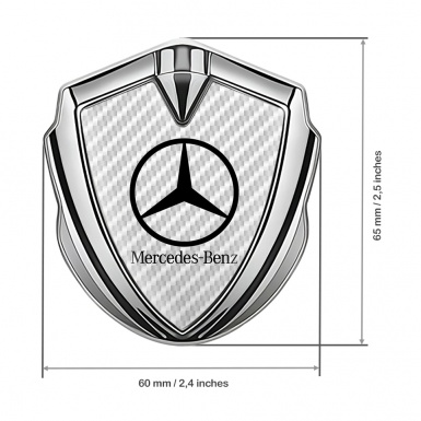 Mercedes Benz Trunk Emblem Badge Silver White Carbon Classic Black Logo