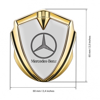 Mercedes Benz Trunk Metal Emblem Badge Gold Grey Texture Logo Design