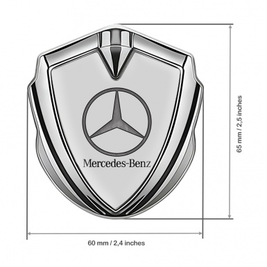 Mercedes Benz Trunk Metal Emblem Badge Silver Grey Texture Logo Design