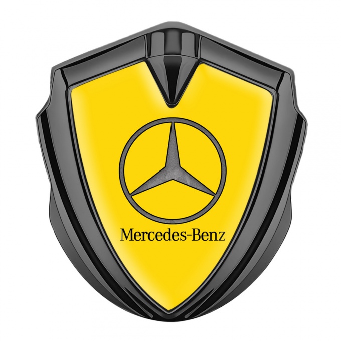 Mercedes Self Adhesive Bodyside Emblem Graphite Yellow Textured Classic Logo