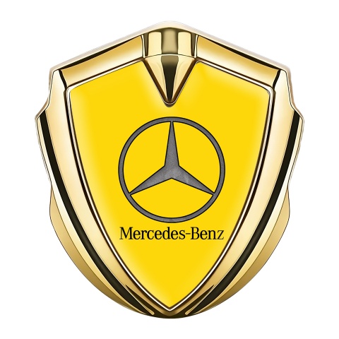 Mercedes Self Adhesive Bodyside Emblem Gold Yellow Textured Classic Logo