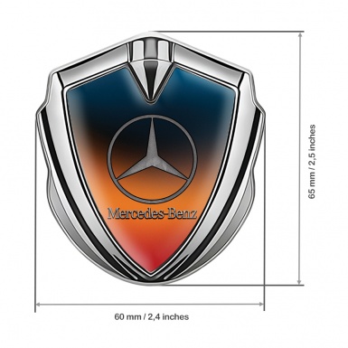 Mercedes Bodyside Domed Emblem Silver Colorful Textured Vintage Logo