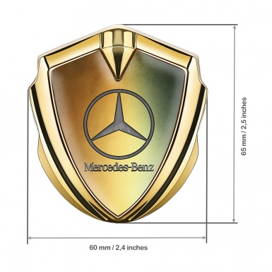 Mercedes Benz Bodyside Badge Self Adhesive Gold Rusty Textured Design