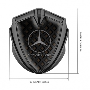 Mercedes Benz Fender Emblem Badge Graphite Brown Texture Sandy Logo Design