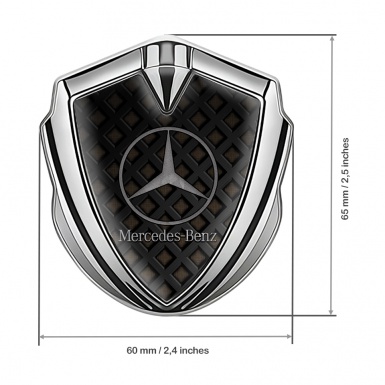 Mercedes Benz Fender Emblem Badge Silver Brown Texture Sandy Logo Design
