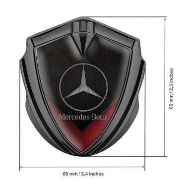 Mercedes Benz Fender Metal Domed Emblem Graphite Dark Grid Red Details