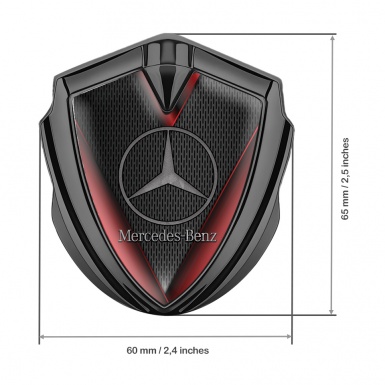 Mercedes Benz Trunk Emblem Badge Graphite Dark Grating Red Elements Design