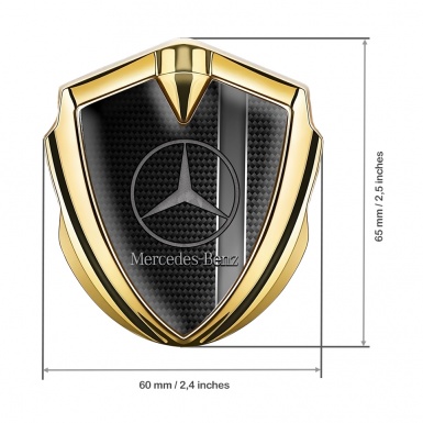 Mercedes Benz Self Adhesive Bodyside Emblem Gold Dark Carbon Grey Stripe