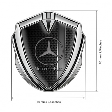 Mercedes Benz Self Adhesive Bodyside Emblem Silver Dark Carbon Grey Stripe