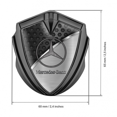 Mercedes Benz Bodyside Domed Emblem Graphite Dark Hex Chrome Stripe