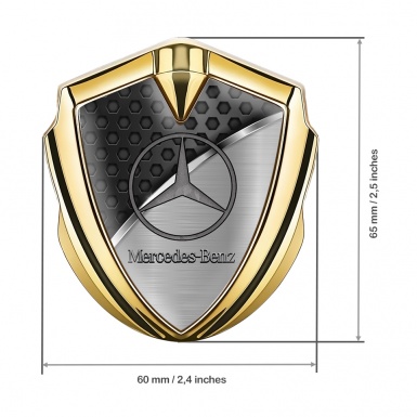 Mercedes Benz Bodyside Domed Emblem Gold Dark Hex Chrome Stripe