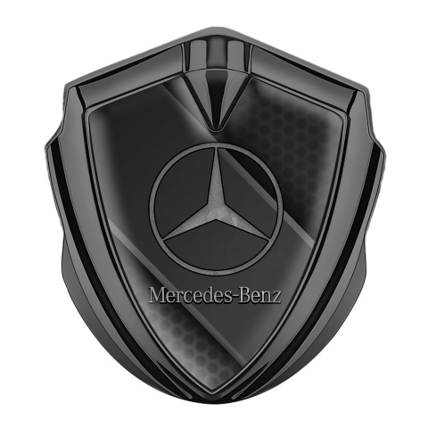 Mercedes Benz Bodyside Badge Self Adhesive Graphite Hex Diagonal Plate