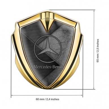 Mercedes Benz Fender Emblem Badge Gold Scratched Surface Panels Design