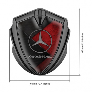 Mercedes Benz Trunk Emblem Badge Graphite Rough Red Surface Dark Panels