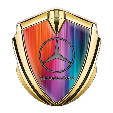 Mercedes Benz Self Adhesive Bodyside Emblem Gold Color Explosion Design