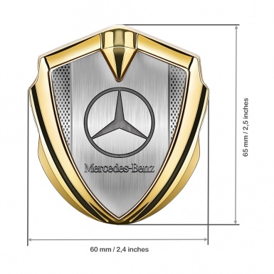 Mercedes Benz Metal Emblem Self Adhesive Gold Light Grate Alloy Pilon