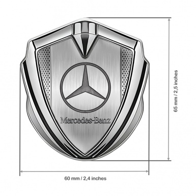 Mercedes Benz Metal Emblem Self Adhesive Silver Light Grate Alloy Pilon