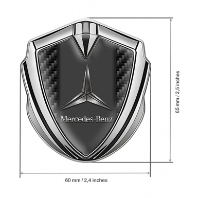Mercedes Benz Bodyside Domed Emblem Silver Black Carbon Stylish Logo