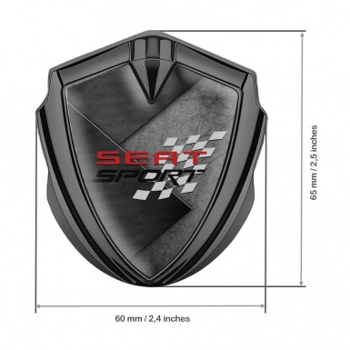 Seat Sport Bodyside Badge Self Adhesive Graphite Rough Surface Design
