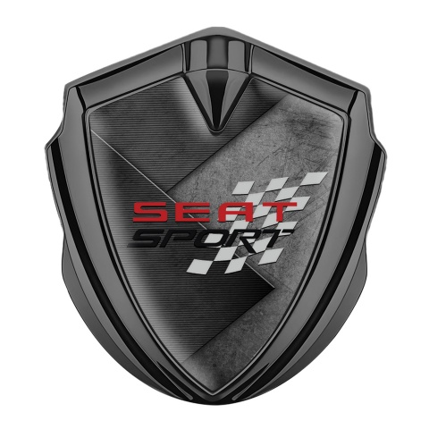 Seat Sport Bodyside Badge Self Adhesive Graphite Rough Surface Design