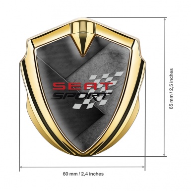 Seat Sport Bodyside Badge Self Adhesive Gold Rough Surface Design