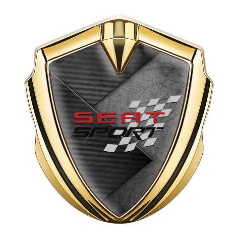 Seat Sport Bodyside Badge Self Adhesive Gold Rough Surface Design