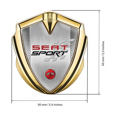 Seat Sport Fender Emblem Badge Gold Light Mesh Racing Decal