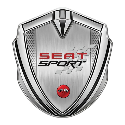 Seat Sport Fender Emblem Badge Silver Light Mesh Racing Decal